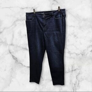 Talbots Flawless Slim Ankle Jeans Shadow Stripe Size 16